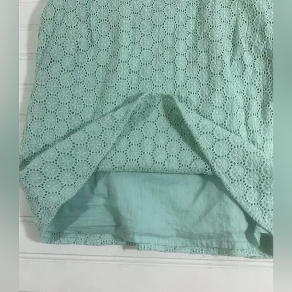 Boden Mint Green Eyelet Tank Top Lined Side Zipper Size 4R Preppy Romantic - Picture 11 of 15